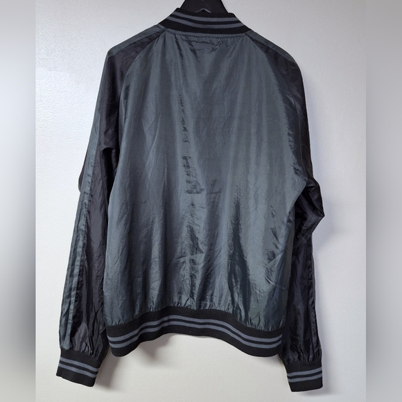 Brooklyn Standard Snap Mens Colorblock Button Bomber Wind Breaker Jacket w Pin - Picture 12 of 14